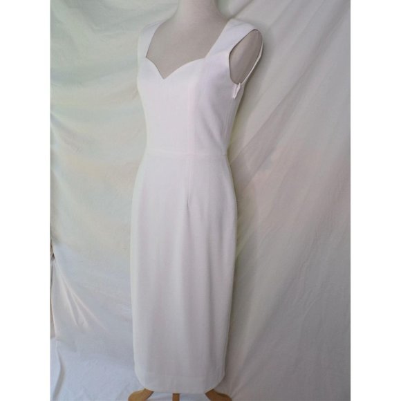 DRESS THE POPULATION Elle Sheath Dress Off White Medium NEW - Picture 7 of 10